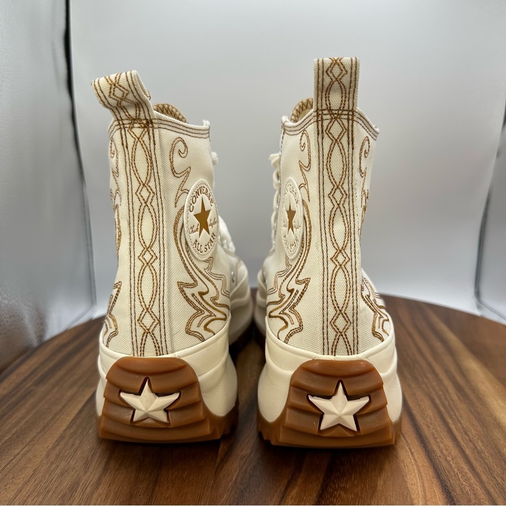 Converse Run Star Hike Platform High Western Embroidery Cream Gum Women 11 - Picture 3 of 11